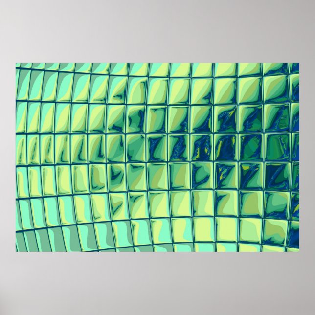 turquoise cubes poster (Front)