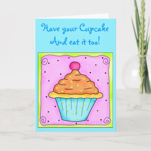 Turquoise Cupcake Card