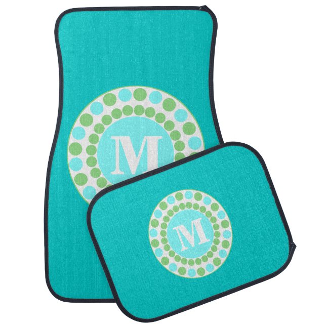 Turquoise Custom Monogram Car Mats (Set)