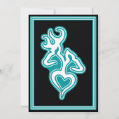 Turquoise Custom Outline Color Invitation (Back)