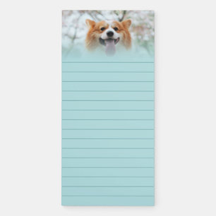 Turquoise Custom Pet Photo Lined Magnetic Notepad