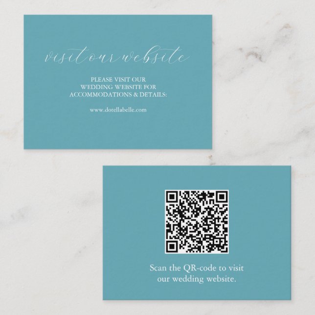 Turquoise Customized Wedding Insert Cards (Front/Back)