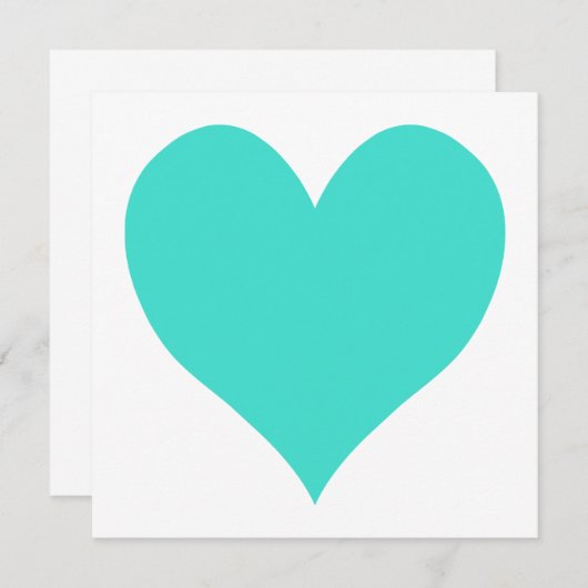 Turquoise Cute Heart (Front/Back)
