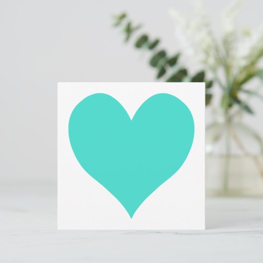 Turquoise Cute Heart (Standing Front)