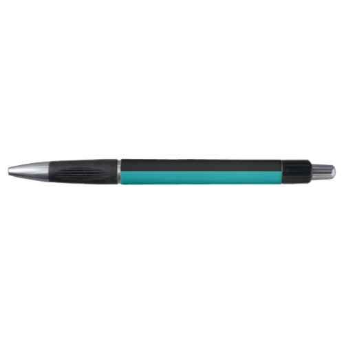 Turquoise Cyan and Black Simple Extra Wide Stripes Pen