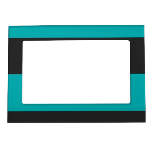 Turquoise Cyan and Gray Simple Extra Wide Stripes Magnetic Frame