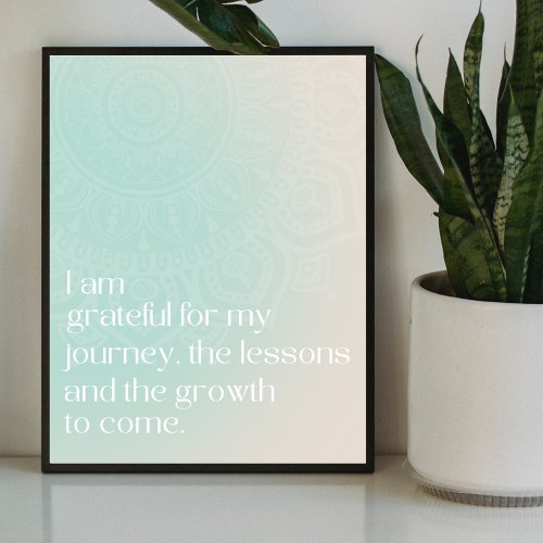 Turquoise Daily Gratitude Affirmation Poster