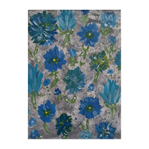 Turquoise Daisy Floral Wall Art
