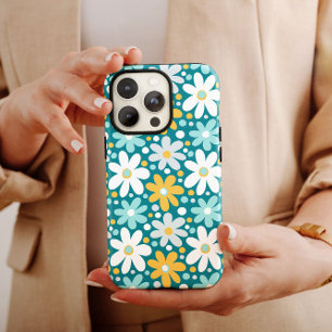 Turquoise Daisy Flower iPhone 14 Case-Mate Case-Mate iPhone 14 Case