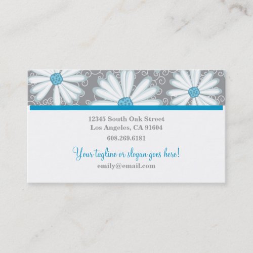Turquoise Daisy for Florists Greenhouse Gardeners Business Cards