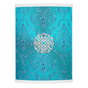 Turquoise Damask Celtic Knot Lamp Shade