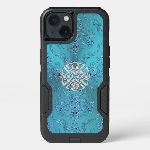 Turquoise Damask Celtic Knot