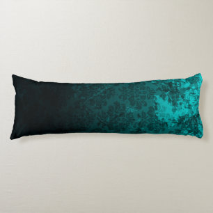 Turquoise Damask design Body Pillow