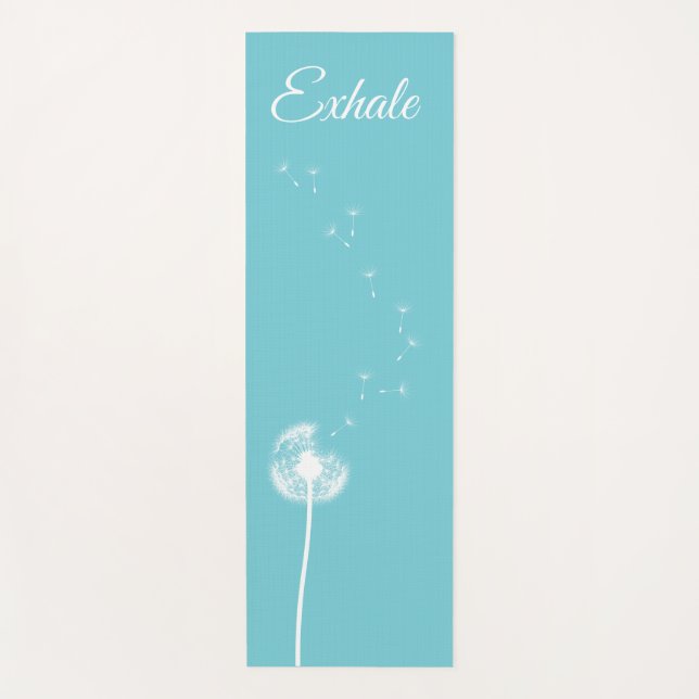 Turquoise Dandelion Yoga Mat (Front)