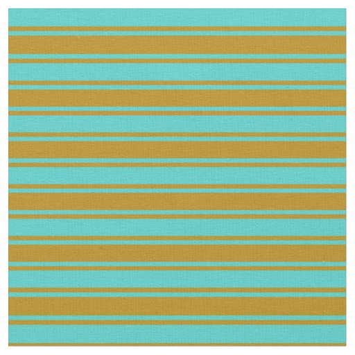 Turquoise & Dark Goldenrod Lines Fabric