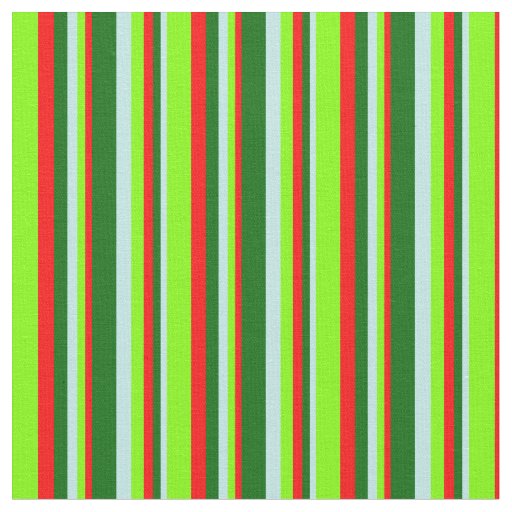 Turquoise, Dark Green, Red, and Chartreuse Lines Fabric