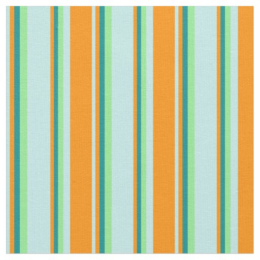 Turquoise, Dark Orange, Dark Cyan & Light Green Fabric