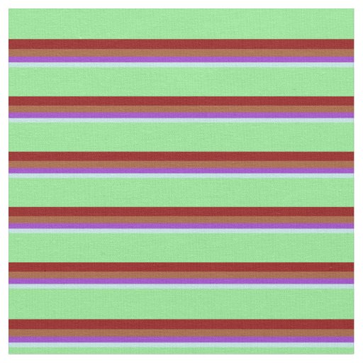 Turquoise, Dark Orchid, Sienna, Dark Red & Green Fabric