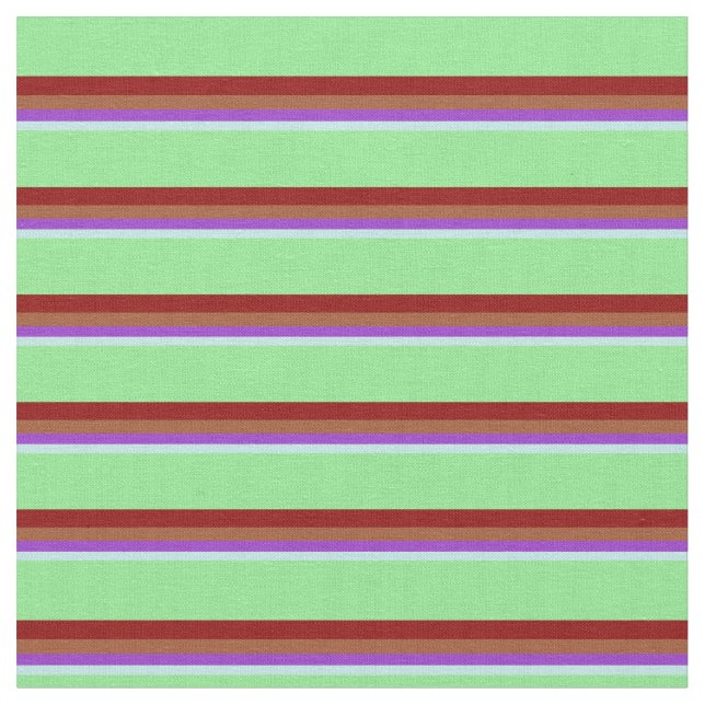Turquoise, Dark Orchid, Sienna, Dark Red & Green Fabric (Close Up)