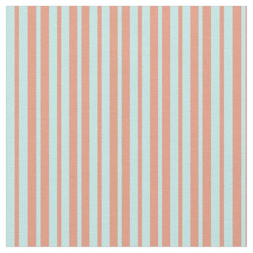 Turquoise & Dark Salmon Colored Lines Fabric