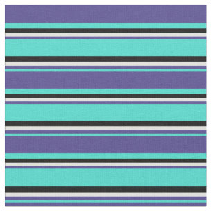 Turquoise, Dark Slate Blue, Light Cyan, and Black Fabric