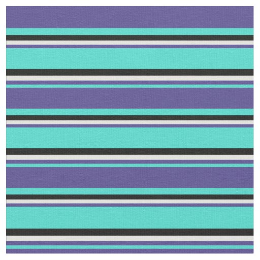 Turquoise, Dark Slate Blue, Light Cyan, and Black Fabric