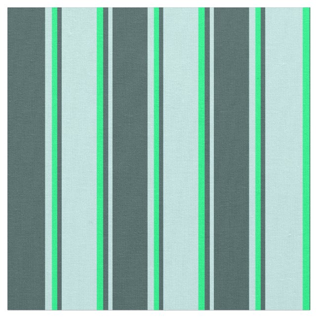Turquoise, Dark Slate Gray, and Green Pattern Fabric (Close Up)