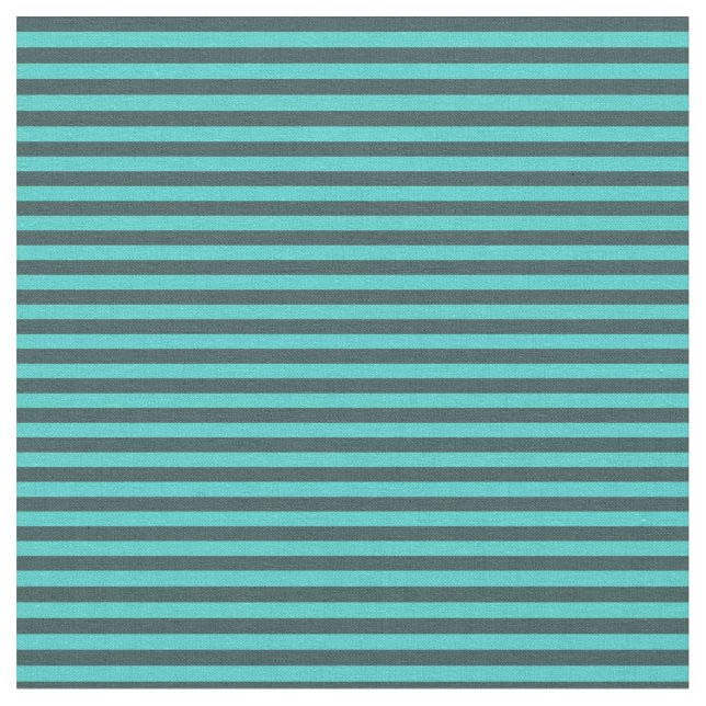 Turquoise & Dark Slate Gray Lined Pattern Fabric (Close Up)