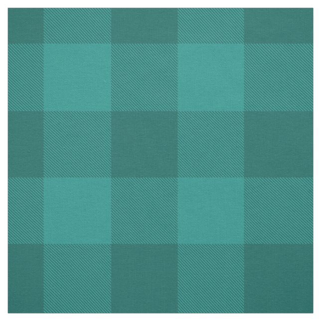 turquoise dark teal checkered plaid fabric (Swatch)