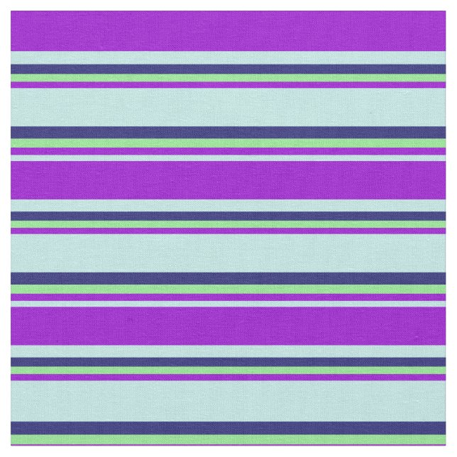 Turquoise, Dark Violet, Light Green, Midnight Blue Fabric (Close Up)
