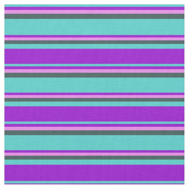 Turquoise, Dark Violet, Violet & Dark Slate Gray Fabric (Close Up)