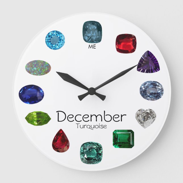 Turquoise, December Birthstone Large Clock (Front)