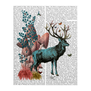 Turquoise Deer in Mushroom Forest Acrylic Print