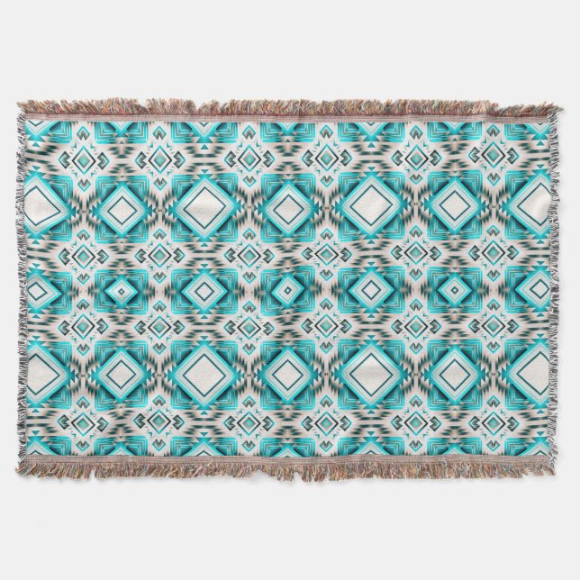 Turquoise Desert Crossroads  Throw Blanket (Front)