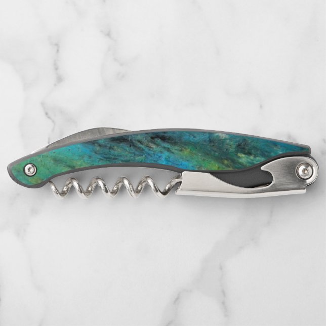 Turquoise Design Cork Screw Waiter's Corkscrew (Back)