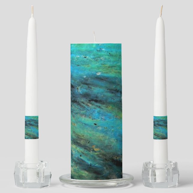 Turquoise Design Unity Candle Set (Front)