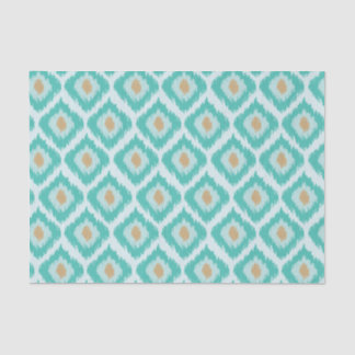 Turquoise Diamond Ikat Pattern Tissue Paper