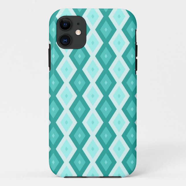Turquoise diamond pattern Case-Mate iPhone case (Back)