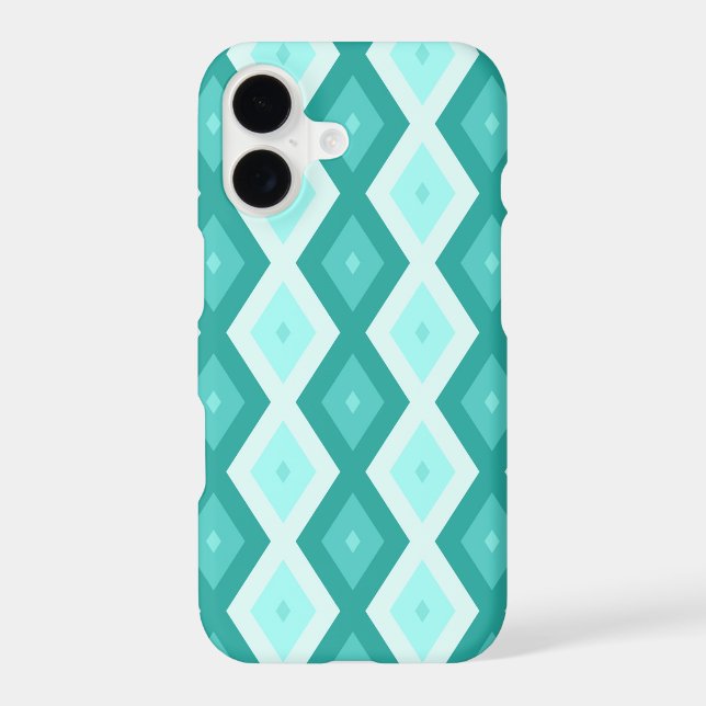 Turquoise diamond pattern Case-Mate iPhone case (Back)