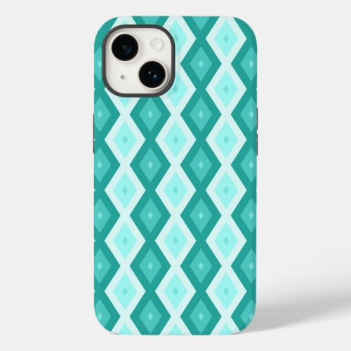 Turquoise diamond pattern Case_Mate iPhone 14 case