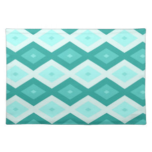 Turquoise diamond pattern cloth placemat