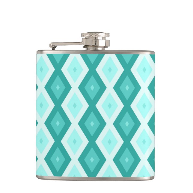 Turquoise diamond pattern flask (Front)