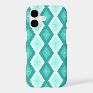 Turquoise diamond pattern iPhone 17 case
