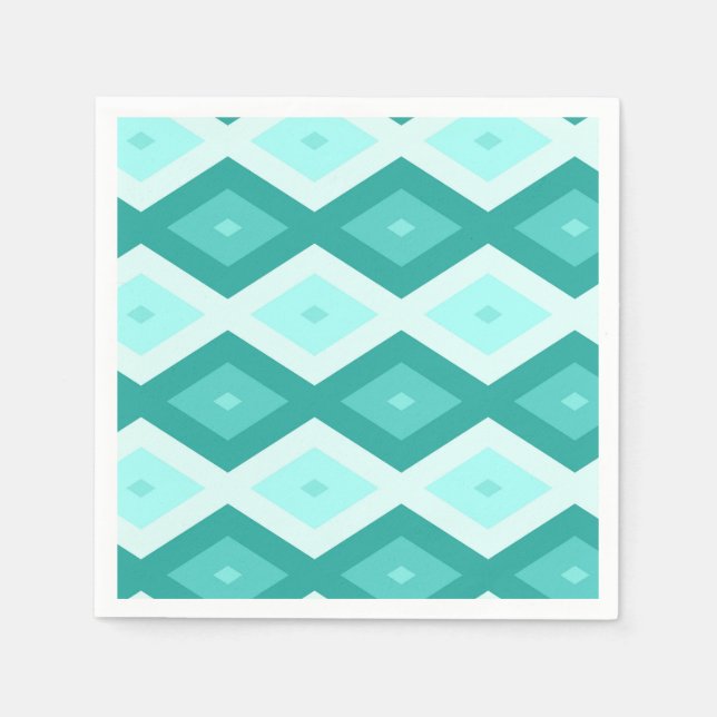 Turquoise diamond pattern napkins (Front)