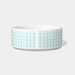 Turquoise Diamond Pet Bowl<br><div class="desc">This is a unique diamond like pattern. It incorporates the colors white, turquoise, and black. There is also a slight red color which outlines and shows up in the pattern to give it a very different look.</div>