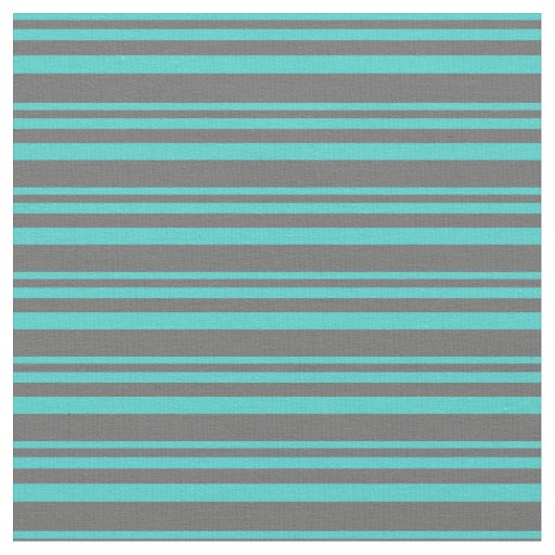 Turquoise & Dim Grey Striped Pattern Fabric