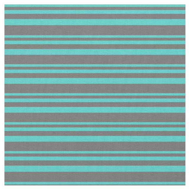 Turquoise & Dim Grey Striped Pattern Fabric (Close Up)