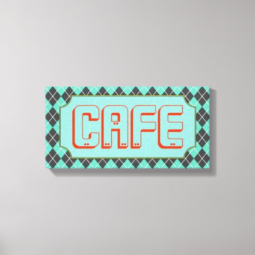 Turquoise Diner Cafe Retro Kitchen Art Sign