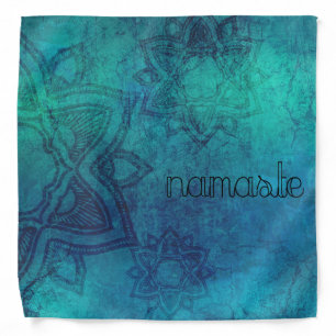 Turquoise Distressed Mandala Namaste Bandana