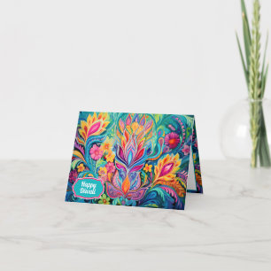 Turquoise Diwali Dreamscape Holiday Card